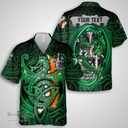 ScotsTee Shop Irish Maxwell Coat of Arms Irish Shirt Family Crest Green Dragon Of Ireland Short Sleeve Shirt