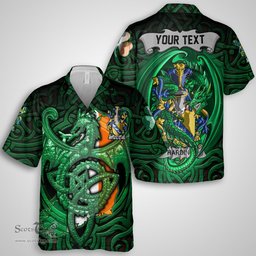 ScotsTee Shop Irish Harding Coat of Arms Irish Shirt Family Crest Green Dragon Of Ireland Short Sleeve Shirt