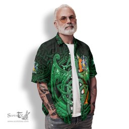 ScotsTee Shop Irish Orr Coat of Arms Irish Shirt Family Crest Green Dragon Of Ireland Short Sleeve Shirt