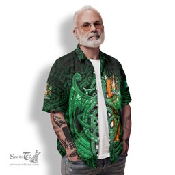 ScotsTee Shop Irish Studdert Coat of Arms Irish Shirt Family Crest Green Dragon Of Ireland Short Sleeve Shirt