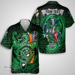 ScotsTee Shop Irish Studdert Coat of Arms Irish Shirt Family Crest Green Dragon Of Ireland Short Sleeve Shirt