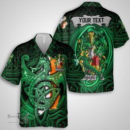 ScotsTee Shop Irish Packenham Coat of Arms Irish Shirt Family Crest Green Dragon Of Ireland Short Sleeve Shirt