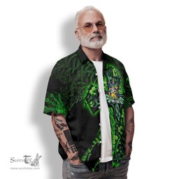 ScotsTee Shop Irish Codd Coat of Arms Irish Shirt Family Crest Celtic Cross And Dragon Short Sleeve Shirt