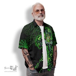ScotsTee Shop Irish McHugh or MacHugh Coat of Arms Irish Shirt Family Crest Celtic Cross And Dragon Short Sleeve Shirt