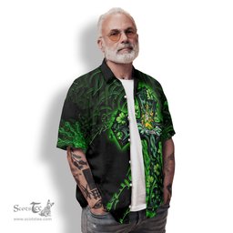 ScotsTee Shop Irish McCurdy or Curdy Coat of Arms Irish Shirt Family Crest Celtic Cross And Dragon Short Sleeve Shirt
