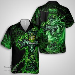 ScotsTee Shop Irish Kee or McKee Coat of Arms Irish Shirt Family Crest Celtic Cross And Dragon Short Sleeve Shirt