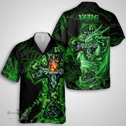 ScotsTee Shop Irish Vere Coat of Arms Irish Shirt Family Crest Celtic Cross And Dragon Short Sleeve Shirt