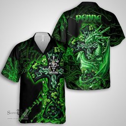 ScotsTee Shop Irish Penne or Penn Coat of Arms Irish Shirt Family Crest Celtic Cross And Dragon Short Sleeve Shirt