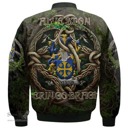 ScotsTee Shop Irish Alveston Coat of Arms Irish Jacket Family Crest Irish Is My Root Bomber Jacket