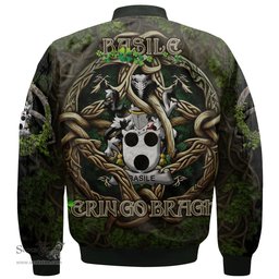 ScotsTee Shop Irish Basile Coat of Arms Irish Jacket Family Crest Irish Is My Root Bomber Jacket