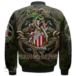 ScotsTee Shop Irish Apsley Coat of Arms Irish Jacket Family Crest Irish Is My Root Bomber Jacket