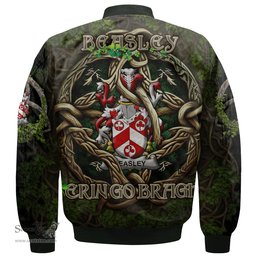 ScotsTee Shop Irish Beasley Coat of Arms Irish Jacket Family Crest Irish Is My Root Bomber Jacket