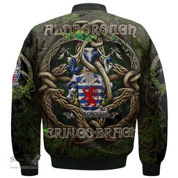 ScotsTee Shop Irish Aldborough Coat of Arms Irish Jacket Family Crest Irish Is My Root Bomber Jacket