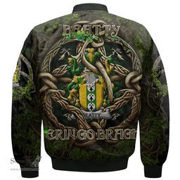 ScotsTee Shop Irish Beatty or Betagh Coat of Arms Irish Jacket Family Crest Irish Is My Root Bomber Jacket