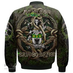 ScotsTee Shop Irish Acheson Coat of Arms Irish Jacket Family Crest Irish Is My Root Bomber Jacket