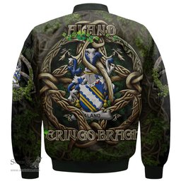 ScotsTee Shop Irish Aland Coat of Arms Irish Jacket Family Crest Irish Is My Root Bomber Jacket
