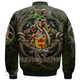 ScotsTee Shop Irish Barby Coat of Arms Irish Jacket Family Crest Irish Is My Root Bomber Jacket