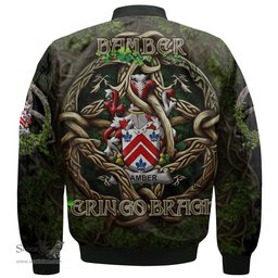 ScotsTee Shop Irish Bamber Coat of Arms Irish Jacket Family Crest Irish Is My Root Bomber Jacket