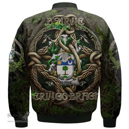 ScotsTee Shop Irish Beirne or O Beirne Coat of Arms Irish Jacket Family Crest Irish Is My Root Bomber Jacket