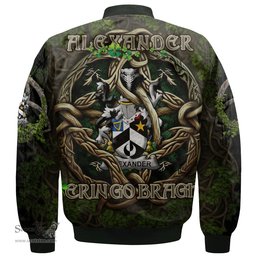 ScotsTee Shop Irish Alexander Coat of Arms Irish Jacket Family Crest Irish Is My Root Bomber Jacket