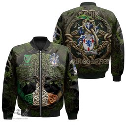 ScotsTee Shop Irish Adair Coat of Arms Irish Jacket Family Crest Irish Is My Root Bomber Jacket