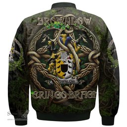 ScotsTee Shop Irish Brownlow Coat of Arms Irish Jacket Family Crest Irish Is My Root Bomber Jacket