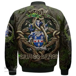ScotsTee Shop Irish Cook Coat of Arms Irish Jacket Family Crest Irish Is My Root Bomber Jacket