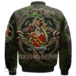 ScotsTee Shop Irish Brabazon Coat of Arms Irish Jacket Family Crest Irish Is My Root Bomber Jacket