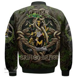 ScotsTee Shop Irish Croke Coat of Arms Irish Jacket Family Crest Irish Is My Root Bomber Jacket
