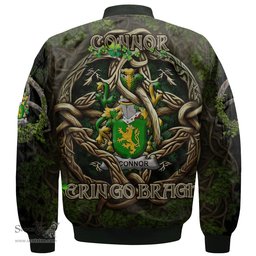ScotsTee Shop Irish Connor or O Connor Kerry Coat of Arms Irish Jacket Family Crest Irish Is My Root Bomber Jacket