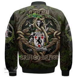ScotsTee Shop Irish Crean or O Crean Coat of Arms Irish Jacket Family Crest Irish Is My Root Bomber Jacket