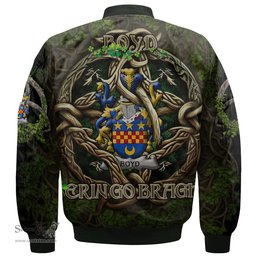 ScotsTee Shop Irish Boyd of Danson Coat of Arms Irish Jacket Family Crest Irish Is My Root Bomber Jacket