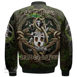 ScotsTee Shop Irish Cardiffe Coat of Arms Irish Jacket Family Crest Irish Is My Root Bomber Jacket