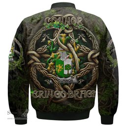 ScotsTee Shop Irish Connor or O Connor Sligo Coat of Arms Irish Jacket Family Crest Irish Is My Root Bomber Jacket
