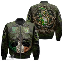 ScotsTee Shop Irish Connor or O Connor Sligo Coat of Arms Irish Jacket Family Crest Irish Is My Root Bomber Jacket