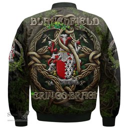 ScotsTee Shop Irish Blanchfield Coat of Arms Irish Jacket Family Crest Irish Is My Root Bomber Jacket