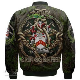 ScotsTee Shop Irish Bond Coat of Arms Irish Jacket Family Crest Irish Is My Root Bomber Jacket