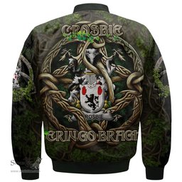 ScotsTee Shop Irish Crosbie or McCrossan Coat of Arms Irish Jacket Family Crest Irish Is My Root Bomber Jacket