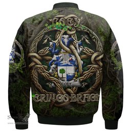 ScotsTee Shop Irish Coey or McCoey Coat of Arms Irish Jacket Family Crest Irish Is My Root Bomber Jacket