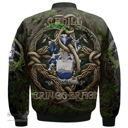 ScotsTee Shop Irish Cahill or O Cahill Coat of Arms Irish Jacket Family Crest Irish Is My Root Bomber Jacket