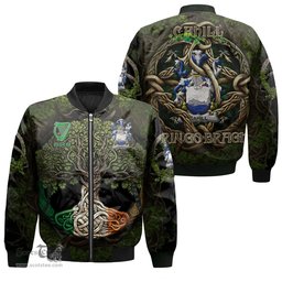 ScotsTee Shop Irish Cahill or O Cahill Coat of Arms Irish Jacket Family Crest Irish Is My Root Bomber Jacket