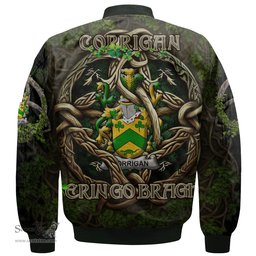 ScotsTee Shop Irish Corrigan or O Corrigan Coat of Arms Irish Jacket Family Crest Irish Is My Root Bomber Jacket