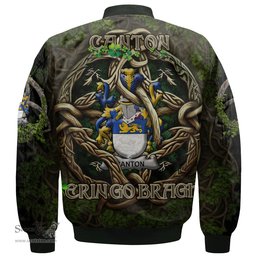 ScotsTee Shop Irish Canton Coat of Arms Irish Jacket Family Crest Irish Is My Root Bomber Jacket