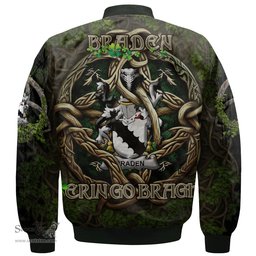 ScotsTee Shop Irish Braden or O Braden Coat of Arms Irish Jacket Family Crest Irish Is My Root Bomber Jacket