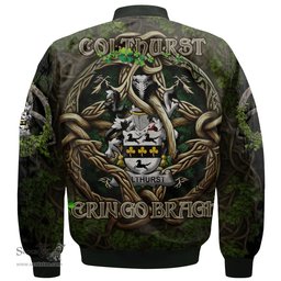 ScotsTee Shop Irish Colthurst Coat of Arms Irish Jacket Family Crest Irish Is My Root Bomber Jacket
