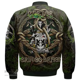 ScotsTee Shop Irish Carter Coat of Arms Irish Jacket Family Crest Irish Is My Root Bomber Jacket