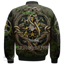ScotsTee Shop Irish Best Coat of Arms Irish Jacket Family Crest Irish Is My Root Bomber Jacket