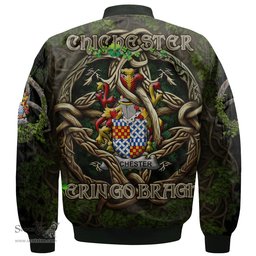 ScotsTee Shop Irish Chichester Coat of Arms Irish Jacket Family Crest Irish Is My Root Bomber Jacket