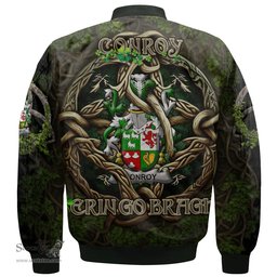 ScotsTee Shop Irish Conroy or O Conry Coat of Arms Irish Jacket Family Crest Irish Is My Root Bomber Jacket