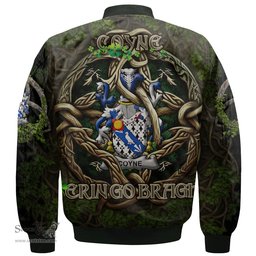 ScotsTee Shop Irish Coyne or O Coyne Coat of Arms Irish Jacket Family Crest Irish Is My Root Bomber Jacket